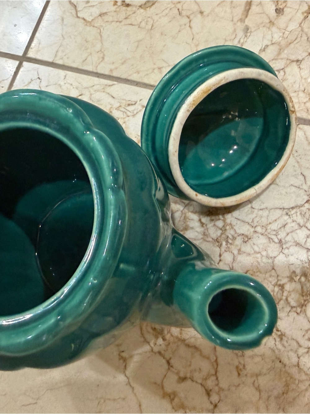 Vintage 1950’s USA Teal Glazed Piece with Handwritten Mark - Picture 5 of 7